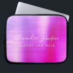 Lila Rosa Metallic Monogram Business<br><div class="desc">Modern Lila och Rosa Ombre Girly Makup and Hair Beauty Salon Faux Metallic Stainless Elegant Monogram Promotional Laptop Bag eller Sleeve Promotional (promo) Annons Fodral. Den här affärsdatorn för professionell i klass fodral kan anpassas så att den omfattar ditt monogrammade skript namnteckning namn och befattningsyrke eller befattning.</div>