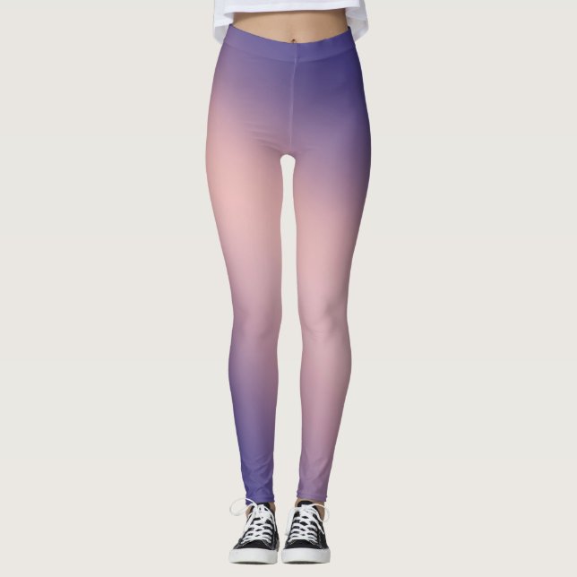 Lila Rosa Monlight Combre effekt Leggings (Framsida)