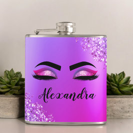 Lila Rosa Monogram Glitter Eyelash Modern Fickplunta