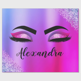 Lila Rosa Monogram Glitter Eyelash Modern Presentpapper