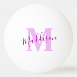 Lila rosa monogram namn pingisboll