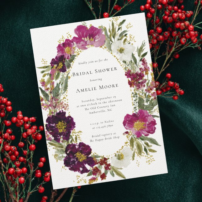 Lila Rosa Mörk Blödning Möhippa Inbjudningar (Skapare uppladdad)