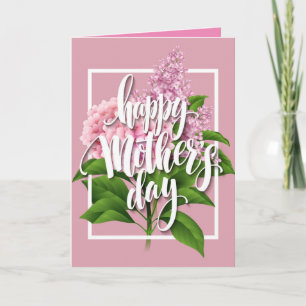 Lila rosa mors dag kort