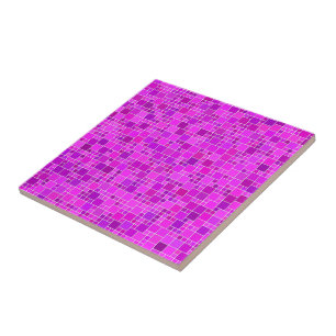 Lila Rosa Mosaic - Vackrik Abstrakt - Elegant Kakelplatta
