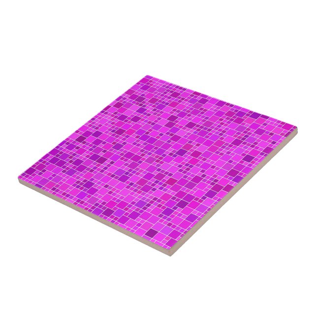Lila Rosa Mosaic - Vackrik Abstrakt - Elegant Kakelplatta (Sidan)