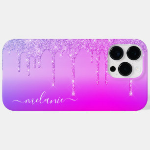 Lila Rosa Neon Glitter Personlig Anpassat namn