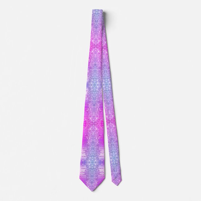 Lila Rosa Neon Glitter Sparkly Neck Tie Slips (Framsida)