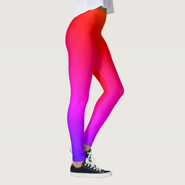 Lila Rosa Neonljusgradient Party Leggings (Höger)