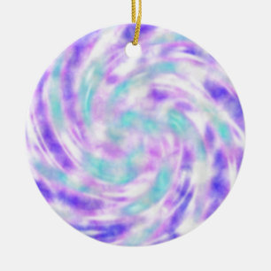 Lila Rosa och Aqua Tie Dye jul Ornament