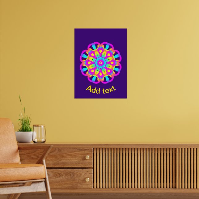 Lila, Rosa och Gult Tie Dye Poster (Vardagsrum 2)