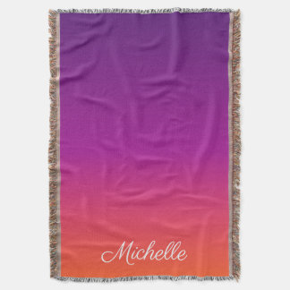 Lila, rosa och orange, gradient, ombre filt