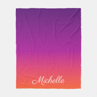 Lila, rosa och orange, gradient, ombre fleecefilt