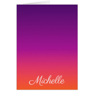 Lila, rosa och orange, gradient, ombre hälsningskort