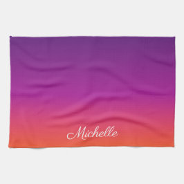 Lila, rosa och orange, gradient, ombre kökshandduk