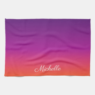 Lila, rosa och orange, gradient, ombre kökshandduk