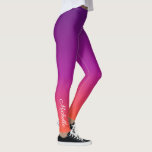 Lila, rosa och orange, gradient, ombre leggings<br><div class="desc">Lila, rosa och orange, gradient, ombre</div>