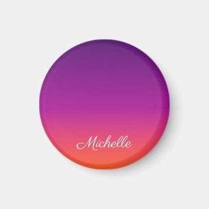 Lila, rosa och orange, gradient, ombre magnet
