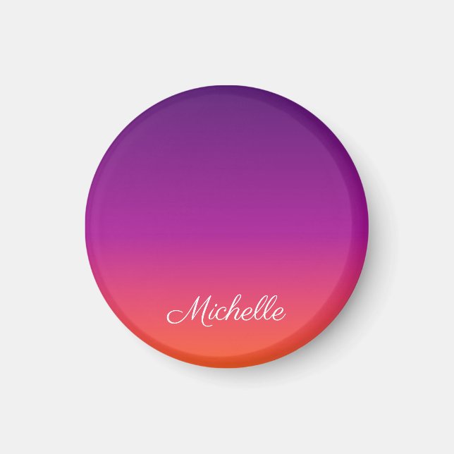 Lila, rosa och orange, gradient, ombre magnet (Framsidan)
