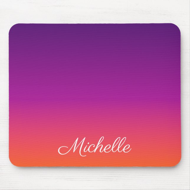 Lila, rosa och orange, gradient, ombre musmatta (Framsidan)