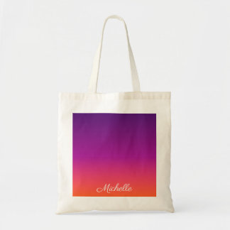 Lila, rosa och orange, gradient, ombre tygkasse