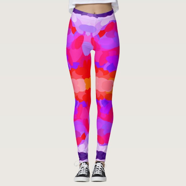 Lila, Rosa och Orange Leggings (Framsida)