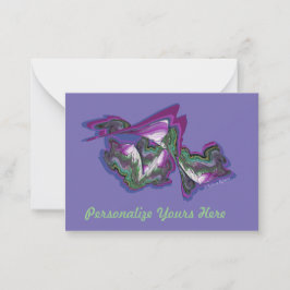 Lila Rosa- och periwinkle Note Card Anteckningskort