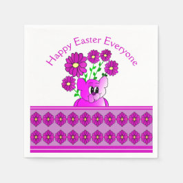 Lila Rosa och vit Pappersservett