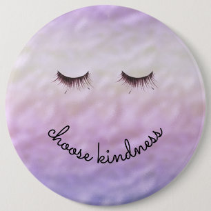 Lila Rosa Ombre Black Eyelash Kindness Knapp