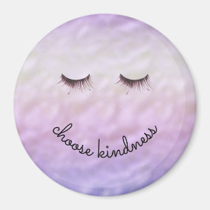 Lila Rosa Ombre Black Eyelash Kindness Magnet