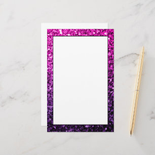 Lila Rosa Ombre falskt glitter gnistrar Brevpapper