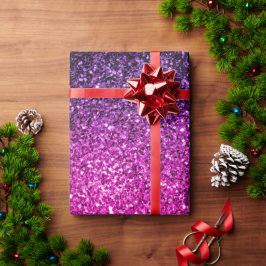 Lila Rosa Ombre falskt glitter gnistrar Presentpapper