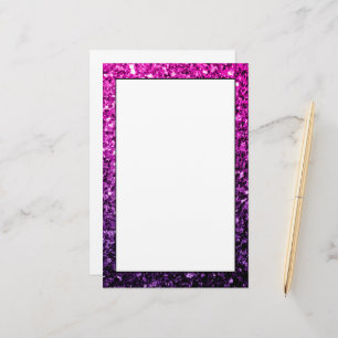 Lila Rosa Ombre faux glitter sparkles Brevpapper