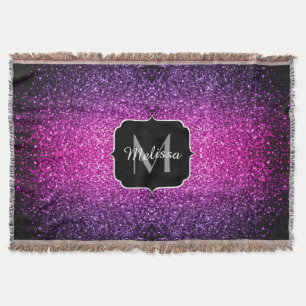 Lila Rosa Ombre faux glitter sparkles Monogram Mysfilt