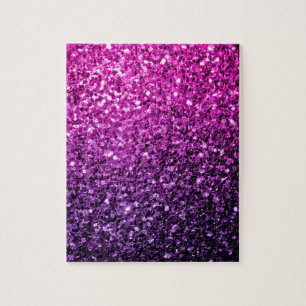Lila Rosa Ombre faux glitter sparkles Pussel