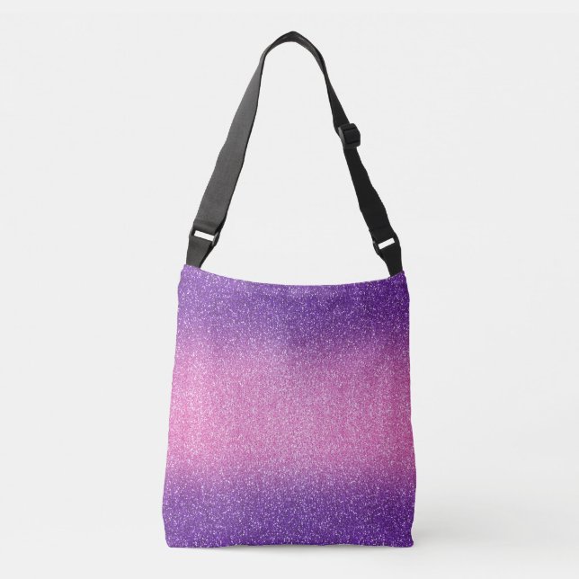 Lila-Rosa Ombre Glitter Kor-Body Bag Axelväska (Framsida)