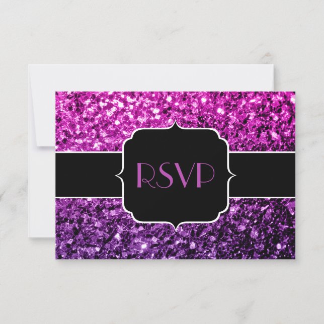 Lila Rosa Ombre glitter sparkles Sweet 16 OSA Kort (Framsida)