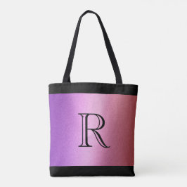 Lila Rosa Ombre Gradient med Monogram Tygkasse