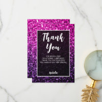 Lila rosa ombre sparkles Sweet 16 elegant script