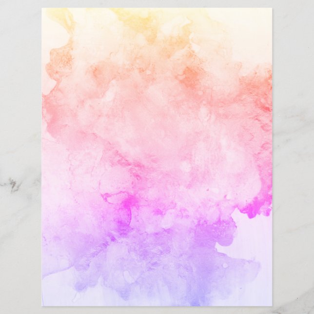 Lila Rosa Orange Guld Granit Scrapbookpapper (Framsida)
