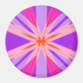 Lila Rosa Orange Starburst Star Festive Gift Rolig Magnet