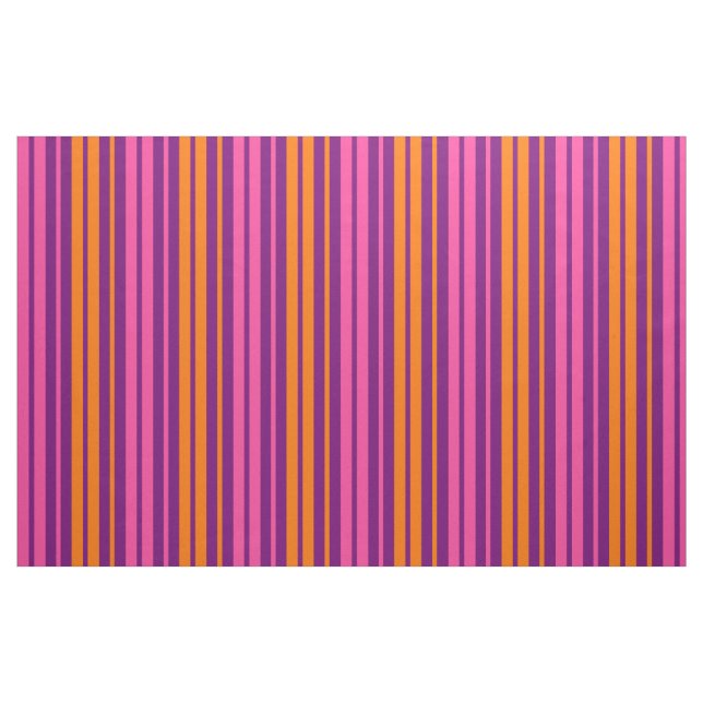 Lila Rosa Orange Vertikal Randig Design   Tyg (Fat Quarter)
