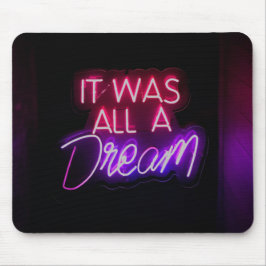 Lila-Rosa Ord Text Art. Allt var ett drömtecken Musmatta