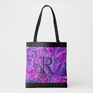 Lila Rosa Paediatric Damask Pattern med Monogram Tygkasse