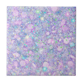 Lila Rosa Pastel Färg Faux Glitter Solid Kakelplatta