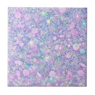 Lila Rosa Pastel Färg Faux Glitter Solid Kakelplatta