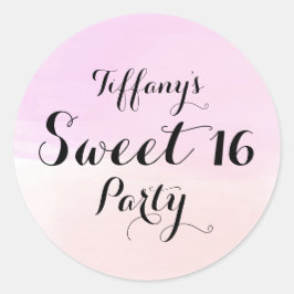 Lila & Rosa Pastel Ombre Sweet 16 Sticker Runt Klistermärke