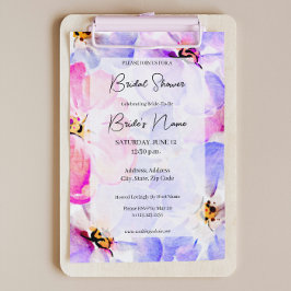 Lila Rosa Peony Inbjudningskort för möhippan