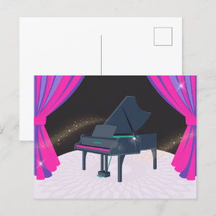 Lila rosa pianosteg vykort