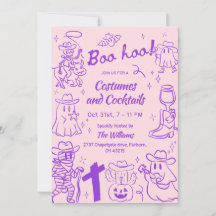 Lila Rosa Quirky Hand plockade Cowboy Halloween