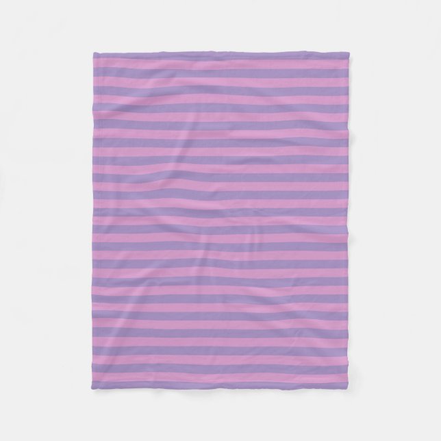 Lila Rosa Ränder Sömlöst Mönster Fleecefilt (Framsidan)